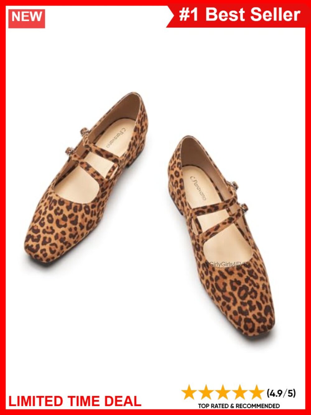 Mary Jane Flats Square Toe Block Heel Adjustable Strap Ballet Shoes